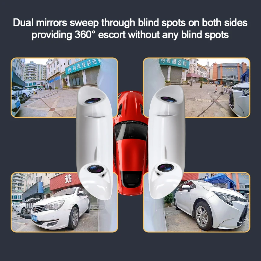 Carsanbo Car Blind Spot Camera  WDR Dual Lens Side View Camera AHD 1080P IP68 Waterproof RCA / 4PIN Output Opitonal