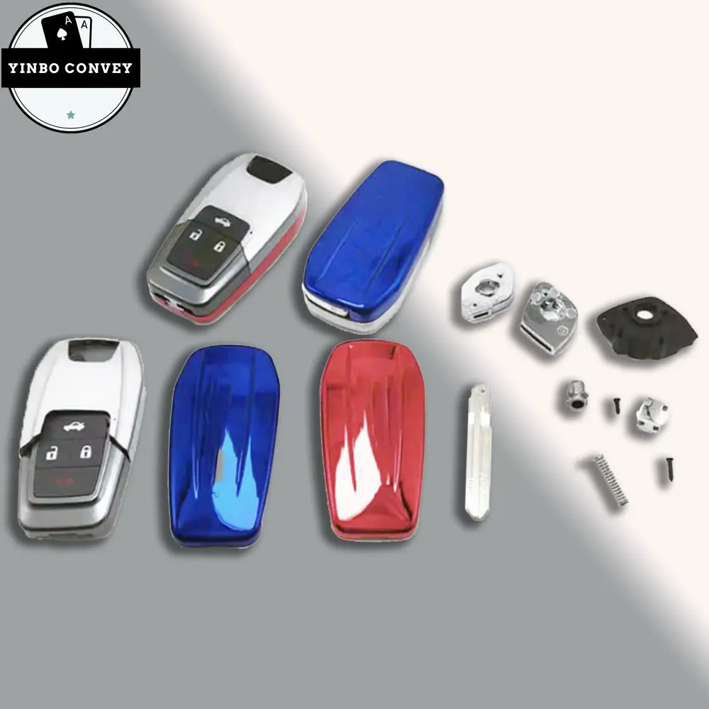 YINBO-2/3/4 Buttons Modified Key Fob Cover Folding Car Key Case For Toyota Yaris WISH Domineering Tantu Pickup Truck