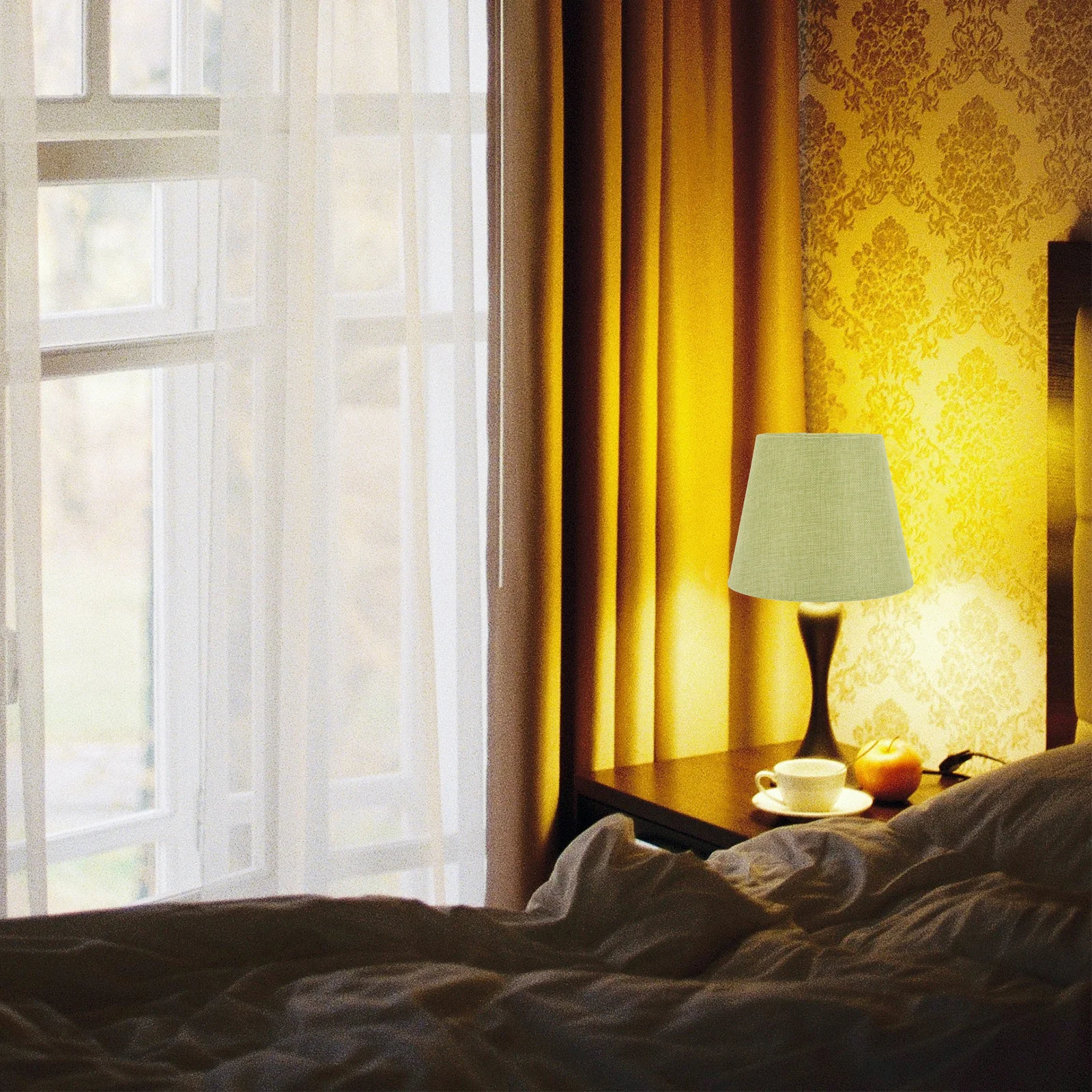 

Черный тканевый абажур для настольной лампы, сменный декоративный чехол для лампы E14 для гостиной и офиса