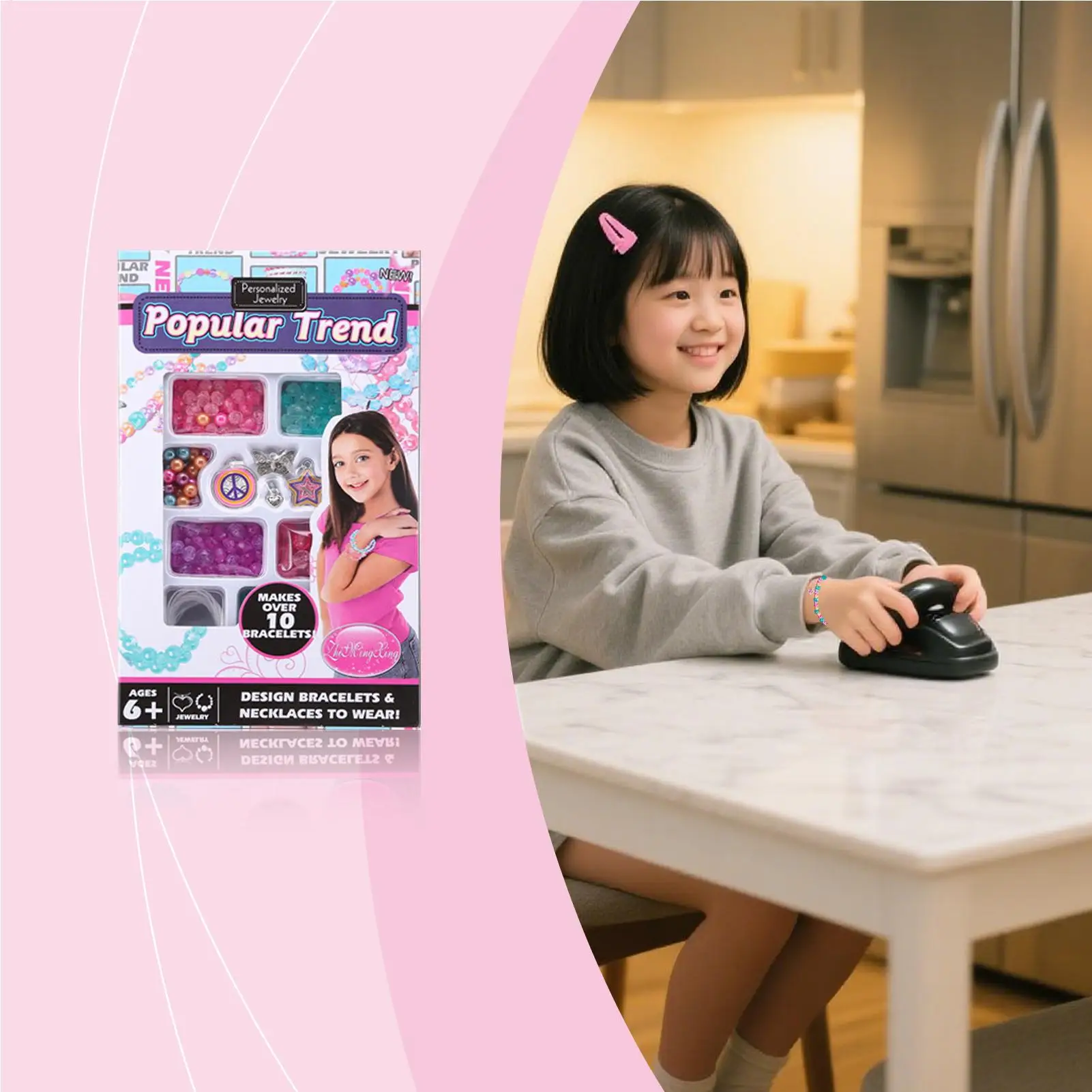 Kit de fabricación de joyería creativa, Kit de fabricación de pulseras de amistad, suministros para manualidades DIY, regalos de cumpleaños y Navidad para niñas