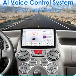 Hizpo 9'' Carplay 4G 2 Din Android 13 Car Radio for Fiat Panda 2003 - 2012 Panda Van 2007 Multimedia Video GPS DSP Autoradio RDS