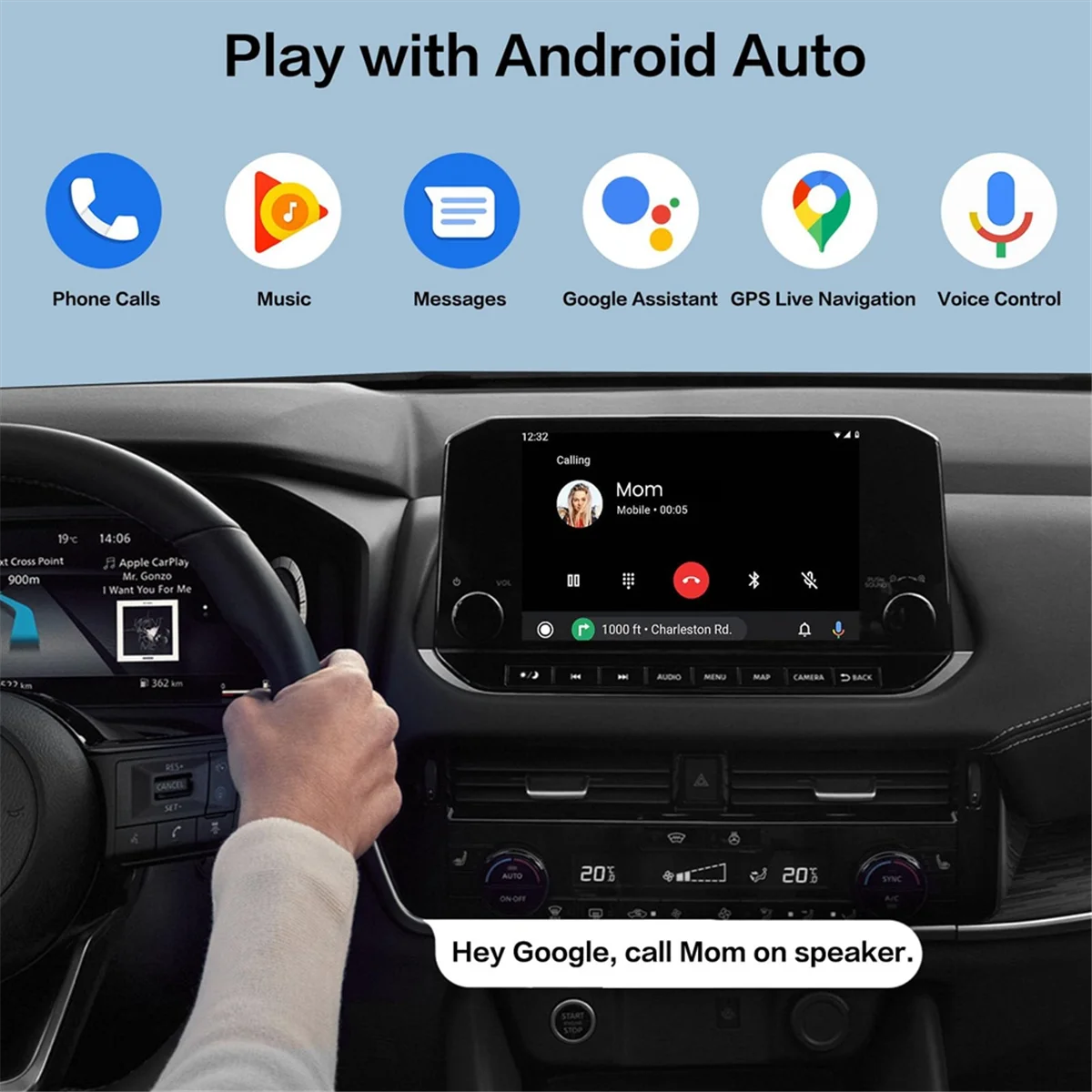 Adattatore wireless Android Auto per auto Android cablate in fabbrica WiFi Plug & Play Wireless Android Auto Dongle-AB01