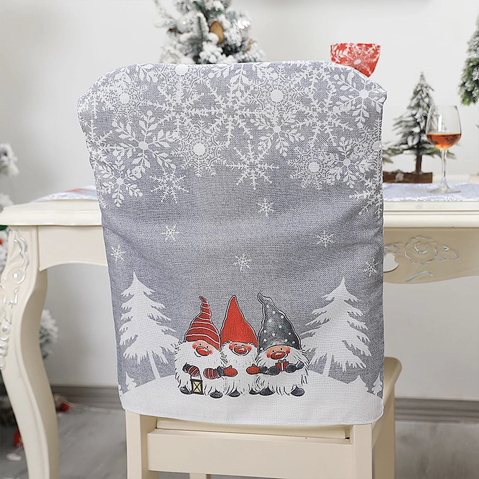 

Christmas Decorations European And American Style Cartoon Chair Covers Creative Printing Christmas Chair Covers