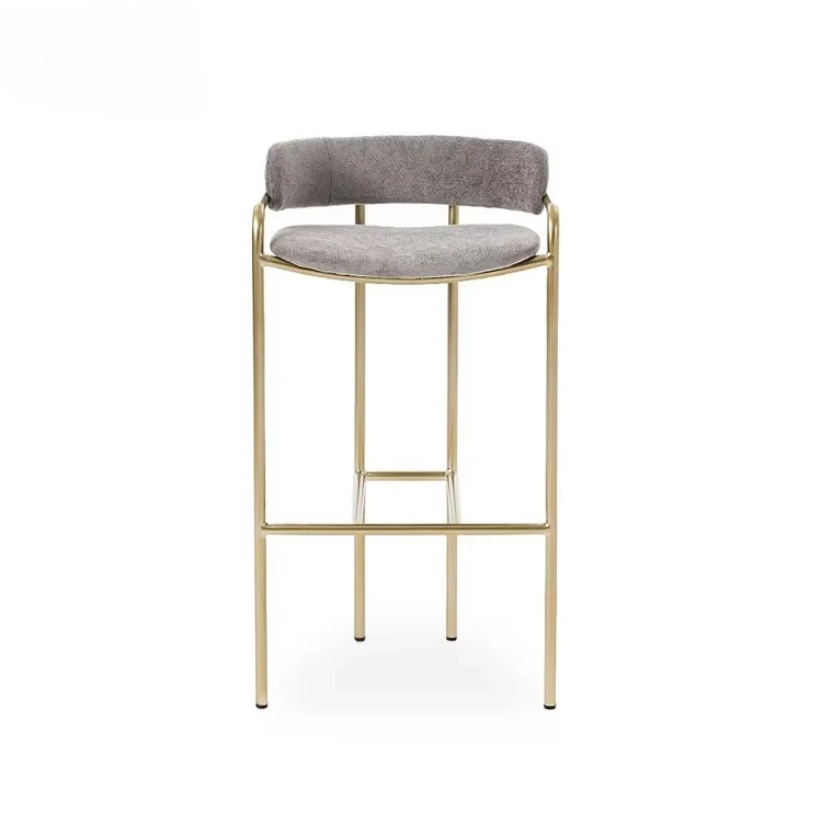 Modern Design Leisure Gold Metal Frame Fabric Cafe bar Stool bar Chair Restaurant High Chair