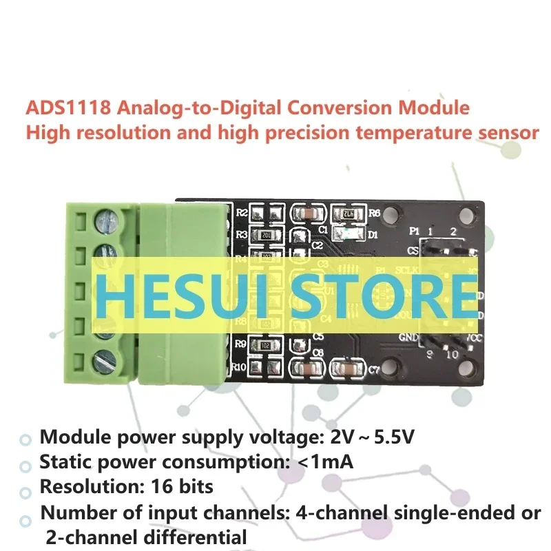 ADS1118/1115 16-bit analog-to-digital conversion module 4-channel ADC internal reference temperature sensor SPI data acquisition