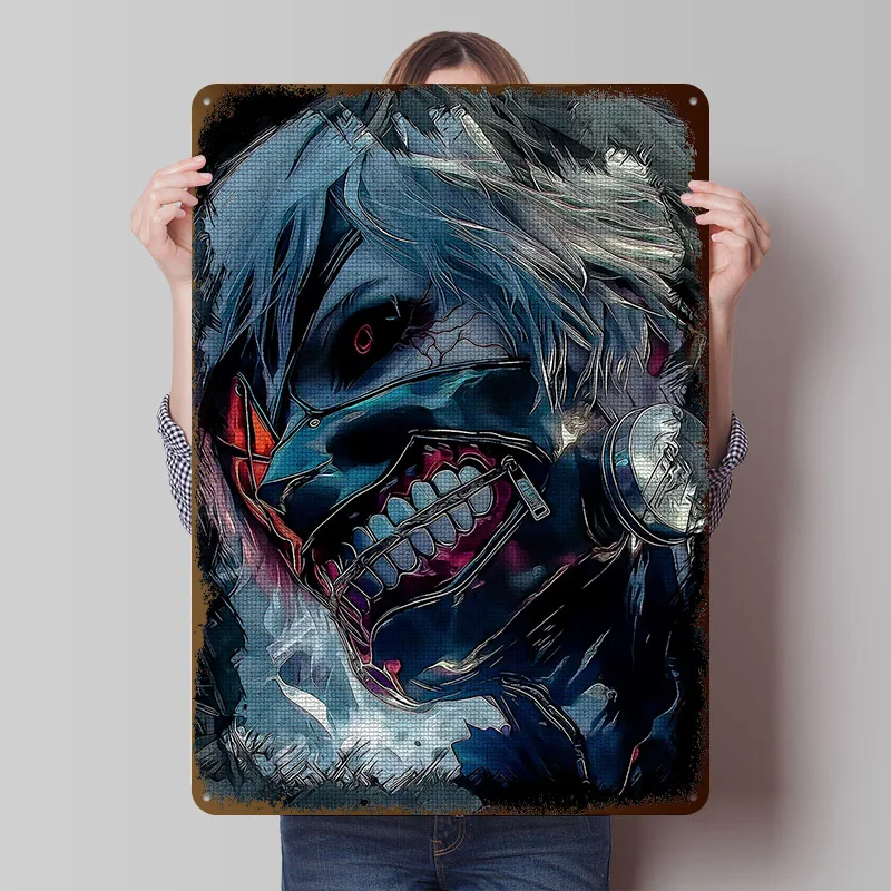 Monster-Kunst Metallposter Individualisierte Wandkunst Retro Vintage Metallschilder für Männerhöhle Gaming-Dekoration Zimmer Wohnkultur Haus Gemütlichkeit