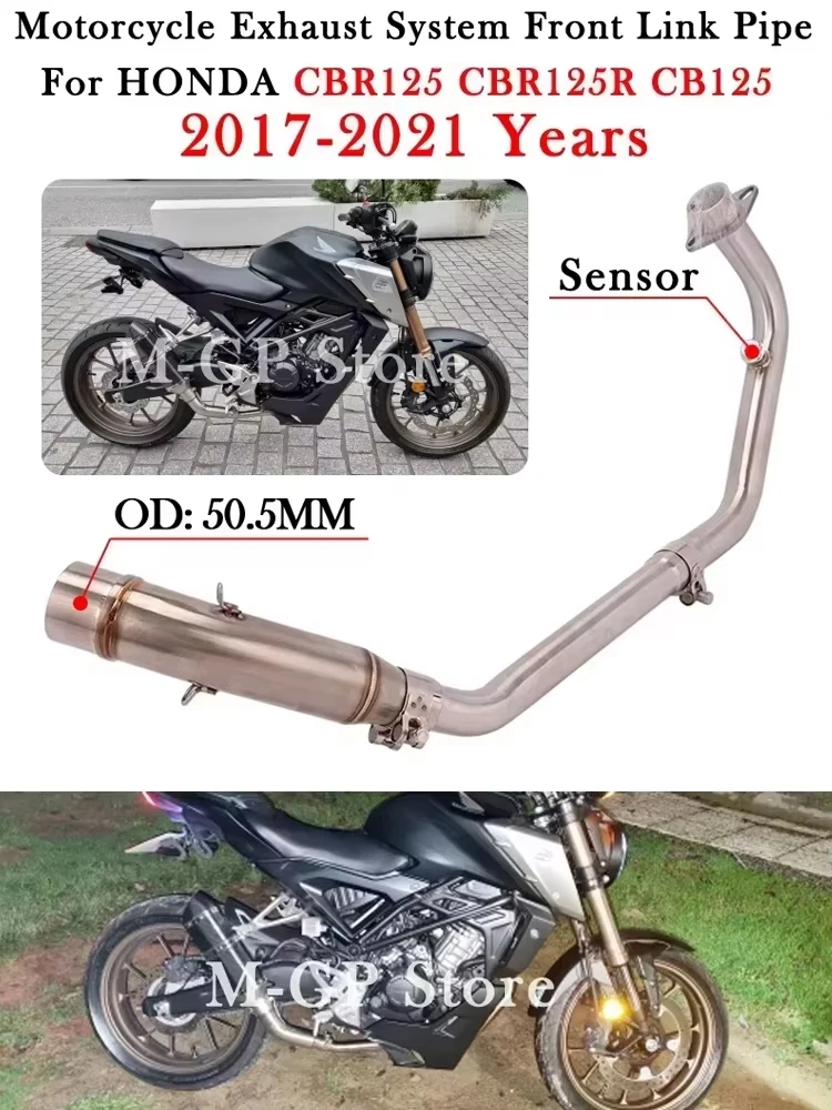 Wsuwany tłumik wydechu motocyklowego, modyfikacja, rura łącząca przednia i środkowa do HONDA CBR125 CBR125R CBR 125R CB 125 2017 - 2021 — 2
