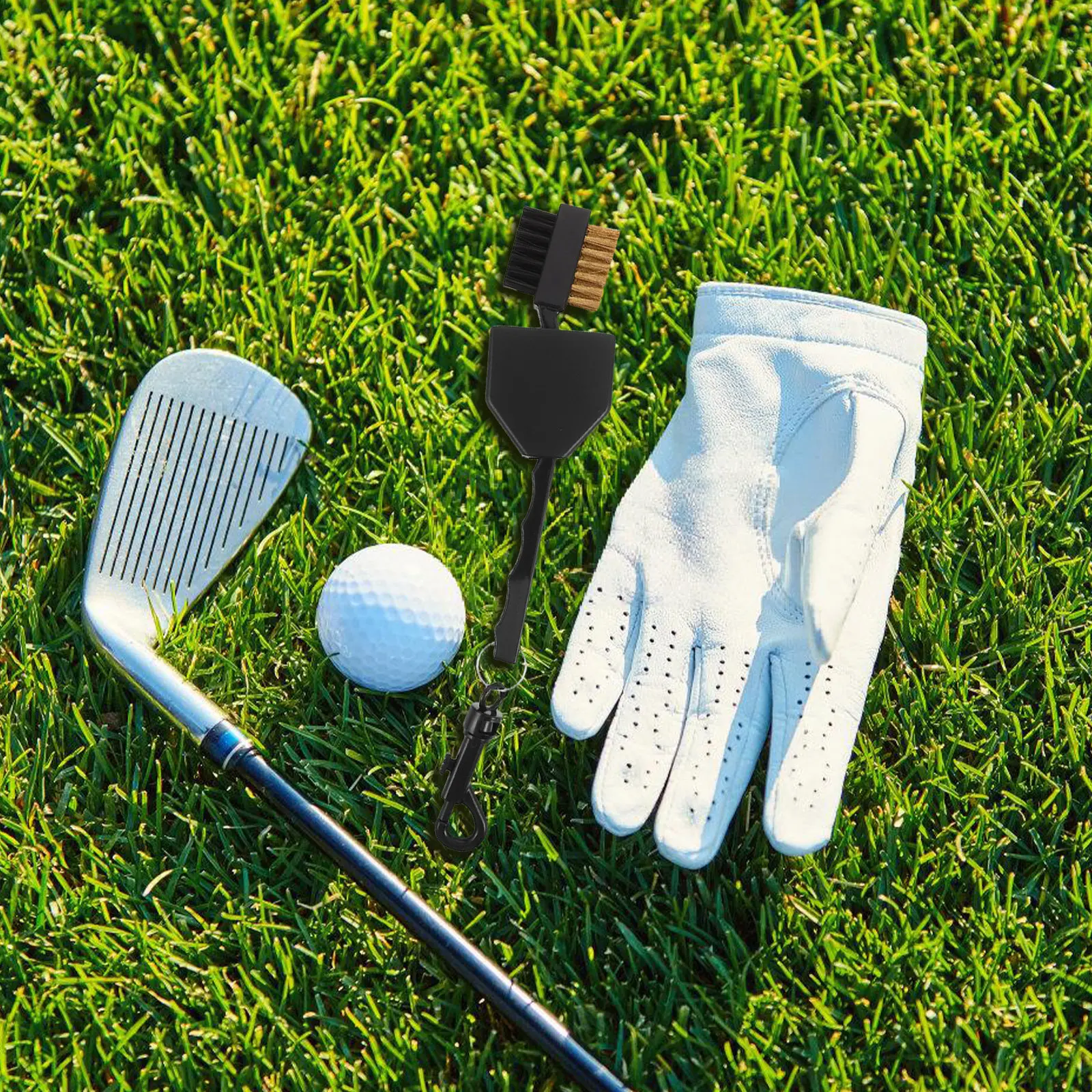 Double-Sided Golf Club Brush Bristles Lightweight Portable Groove Cleaning Tool Efficient Dirt Removal