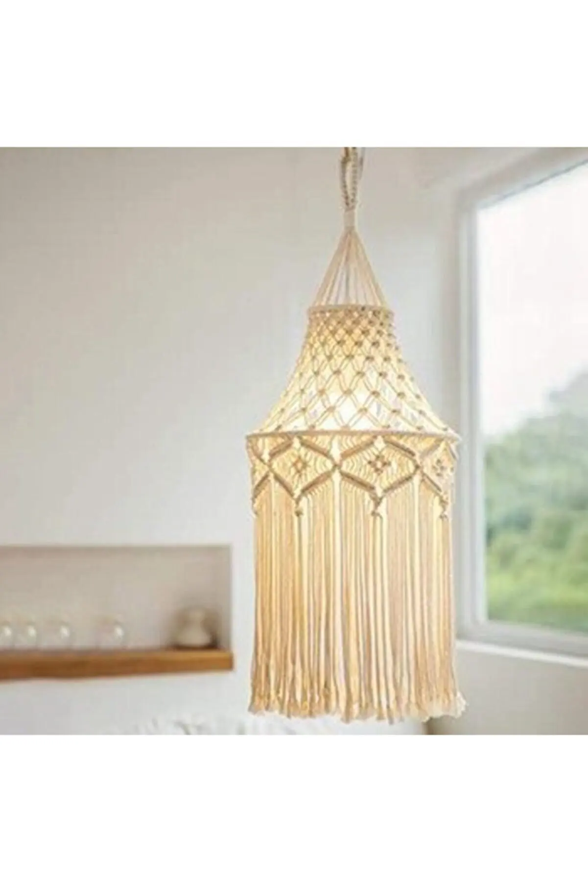 Design personalizado luxo macrame artesanal de malha lustre jantar, sala estar, quarto decoração da casa lâmpada