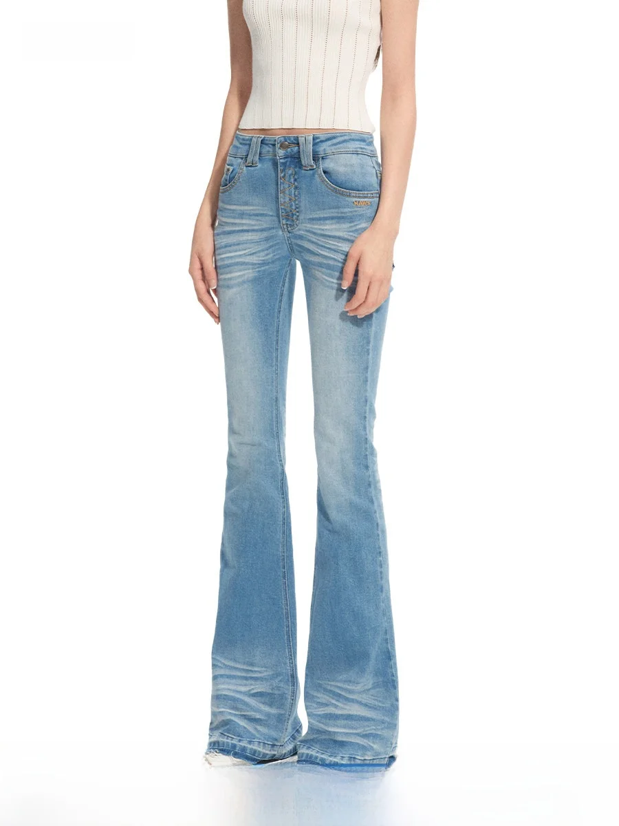 

Джинсы-капри NAWS 5CM N Supermodel: облегающие, эластичные, из денима, повседневные, на молнии, из хлопка