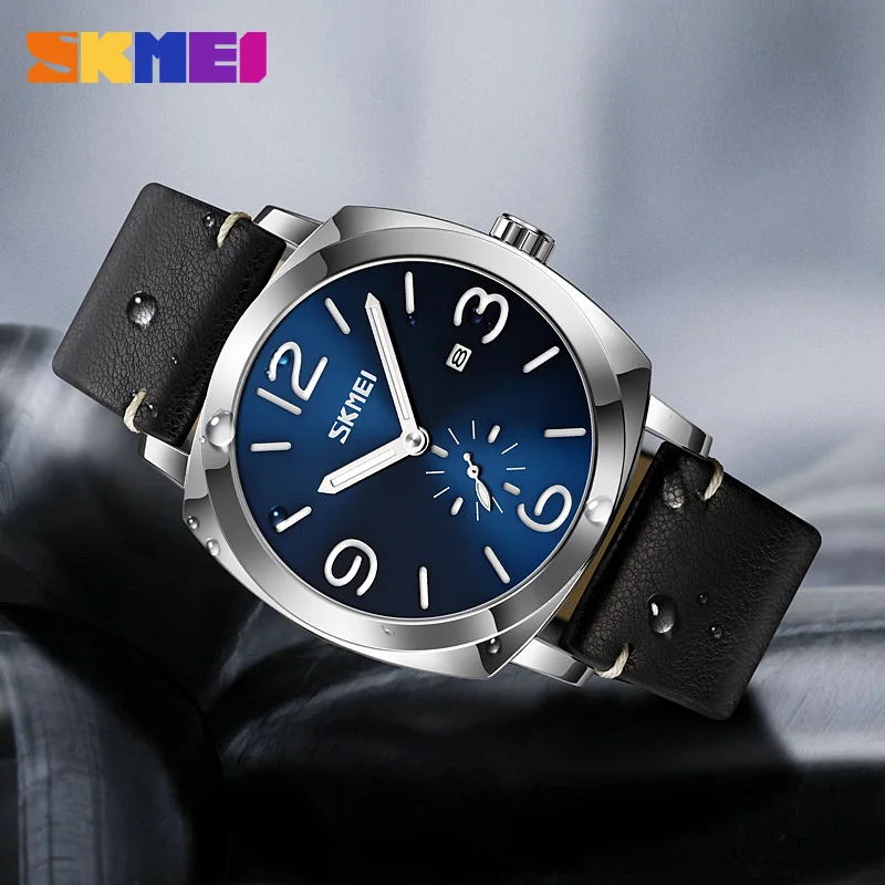 SKMEI-ساعة يد كوارتز فاخرة للرجال ، مقاومة للماء ، بسيطة ، أصلية ، تاريخ ، وقت ، ساعة رياضية للرجال ، ساعة ، مقاومة للماء ، مقاومة للماء ،