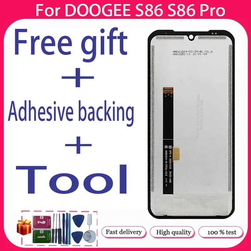 For DOOGEE  S86 S86 Pro+ LCD Display + Touch Screen+Free adhesive backing+Tool