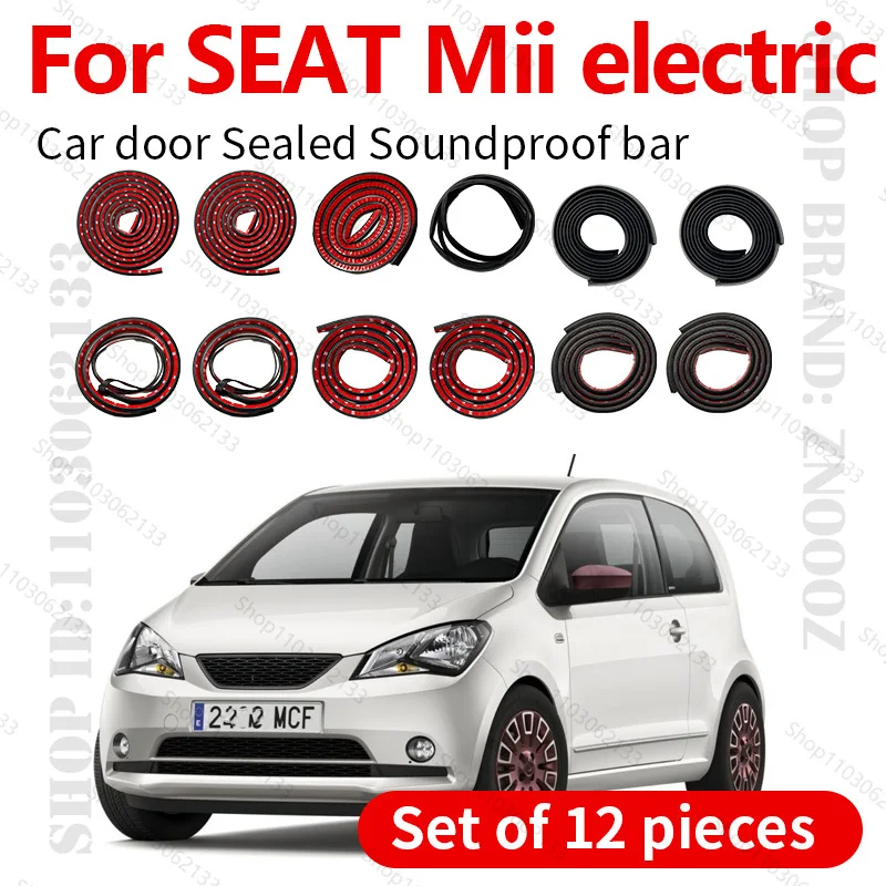 

Для SEAT Mii 2019-2024 электрическая уплотнительная лента для двери автомобиля, резиновая двухслойная уплотнительная лента, звукоизоляционная лента, уплотнительная лента, набор из 12 шт.