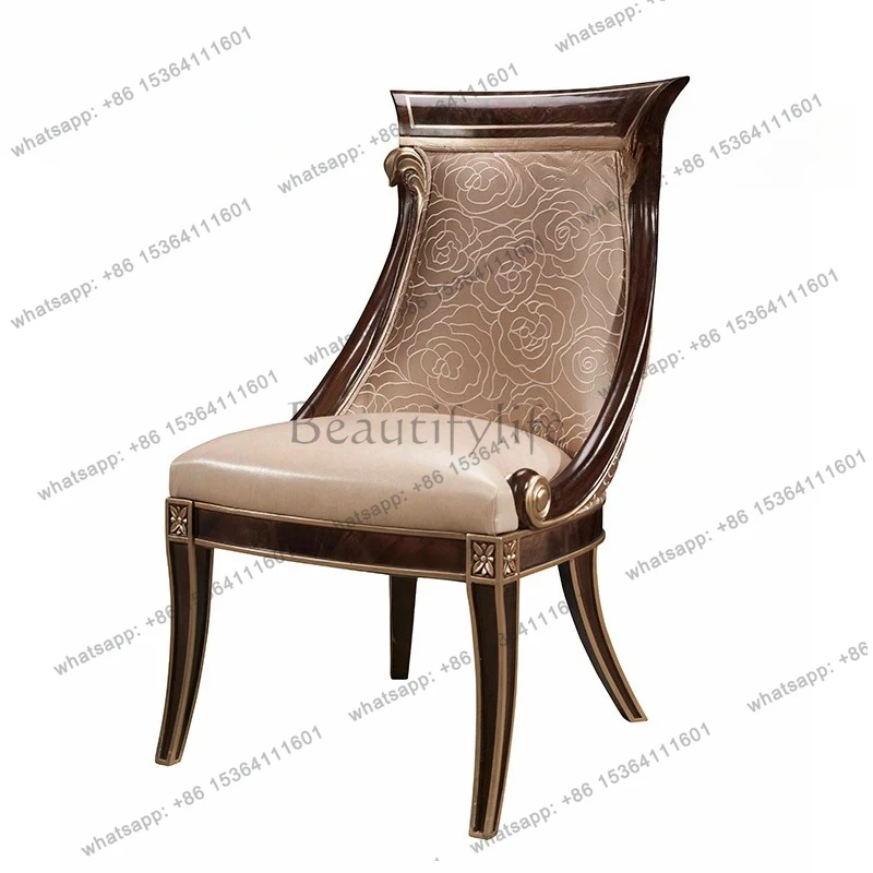 new Chinese-style classical restaurant furniture, modern leather cloth combined with high-end backrest dining chairs
