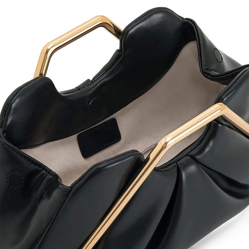 حقيبة هوبو فاخرة من الجلد البني الناعم للنساء حقيبة كروس كلاود كلاود وحقيبة كلاتش مع جيب للهاتف، حقيبة كتف بمشبك مصمم #6