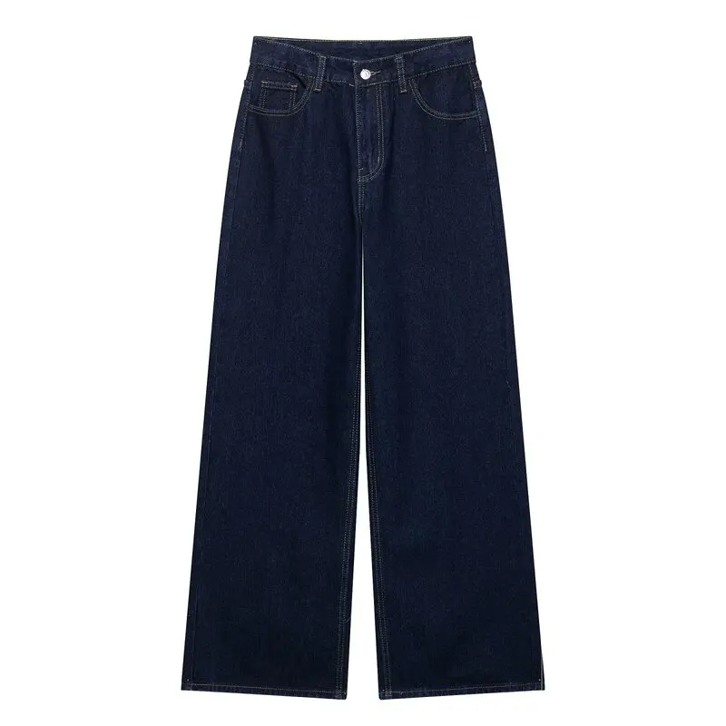 

Faionable Versatile Women's Denim Jaet And Pants Set Spring 2025 V-Ne Turn-down Collar Mid-Waist Long Trousers