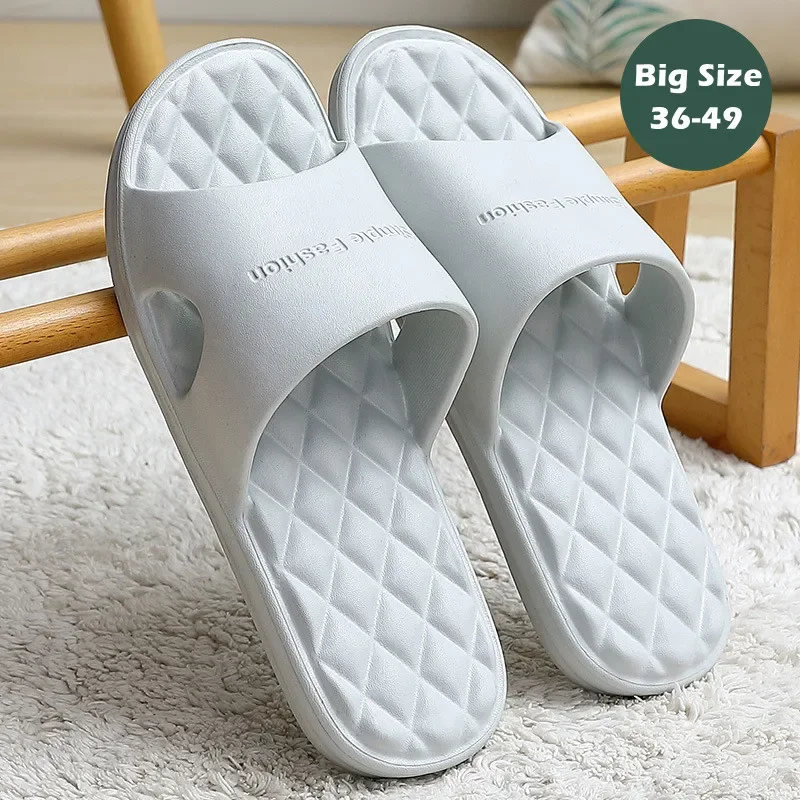 Big Size 48 49 Men Slippers Soft Thick Sole Women Summer Beach Sandals Home Couples Casual Flip Flop Hotel Shoes Bathroom Slides