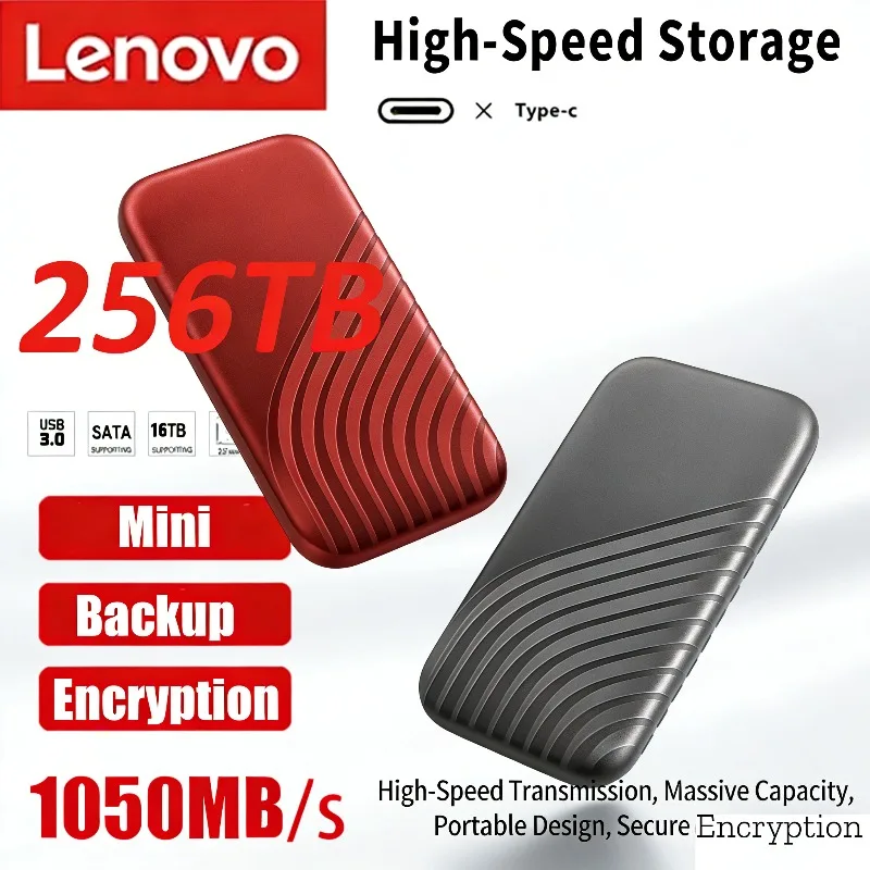 

Lenovo SSD Flash Hard Drive External Type-C USB3.1 High Speed 2TB/4TB/8TB/16TB SSD Storage Portable HD Hard Disk For Laptop