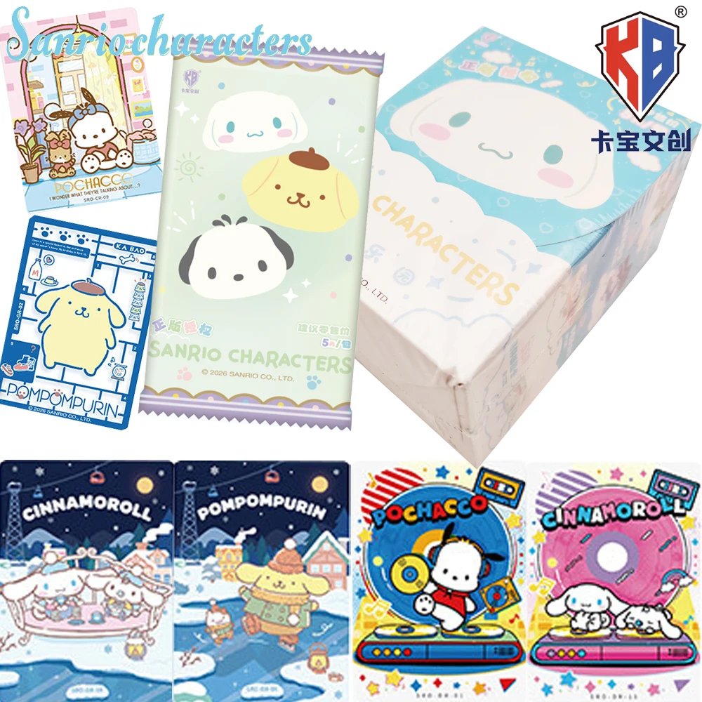 

Оригинальные коллекционные карточки KABAO Sanrio Anime для детей: Помпомпурин, Почакко – мягкие, милые и уютные мультяшные звездные карточки для хобби, подарки