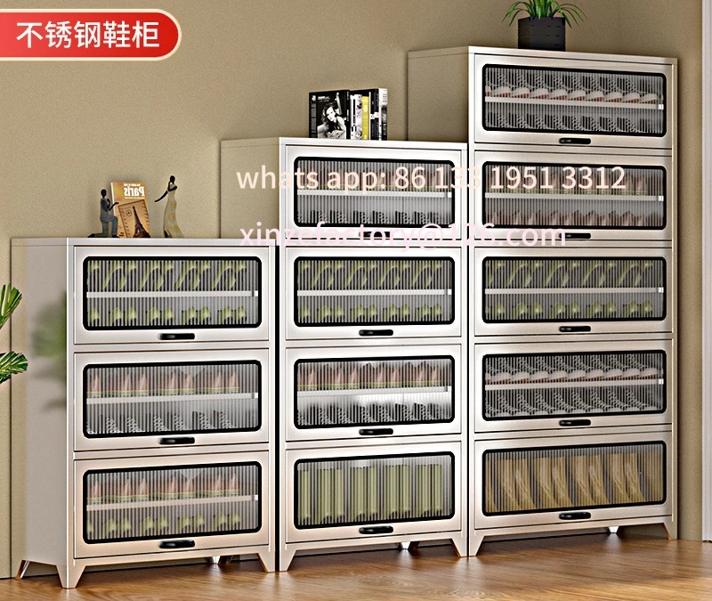 

Customizable stainless steel balcony cabinet shoe cabinet home door sunscreen waterproof shoe changing cabinet indoor and o