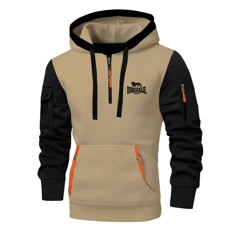 

Autumn and winter men's printed outdoor long-sleeved zippered hoodie, casual fitness sweatshirt, pullover, European size