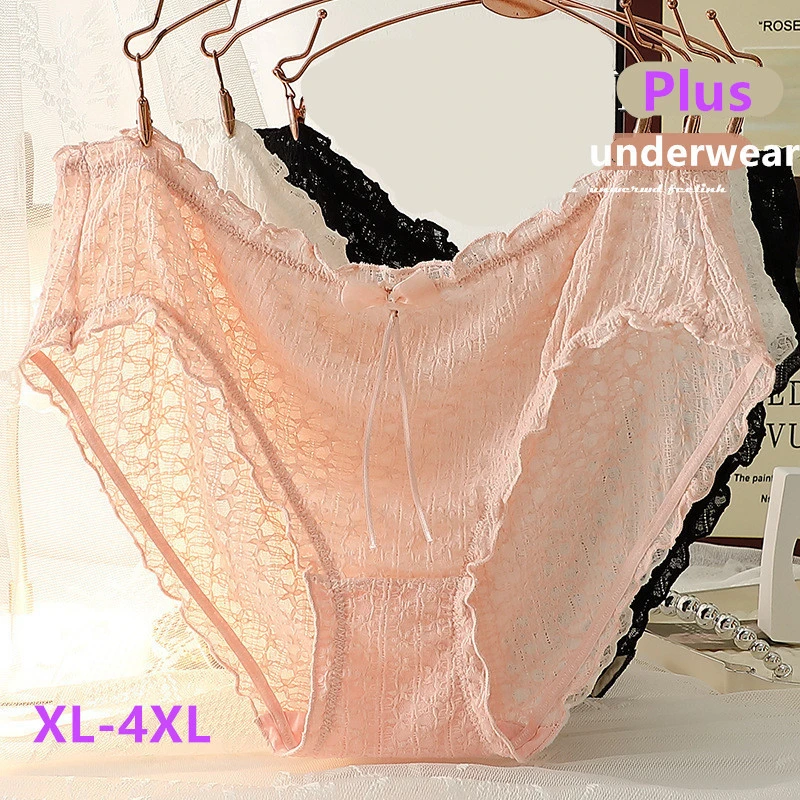 Cotton calzones para mujer lace plus size ropa interior femenina sweet hip hugging sexy panties breathable soft underwear women