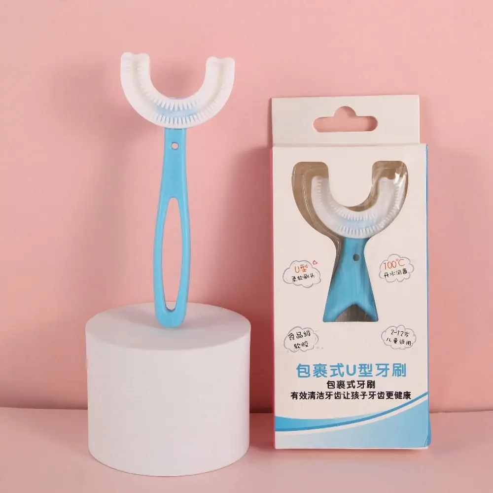 

Baby Soft Children 2-12 Years Old with Handle Toddler Oral Care Toothbrushes U-Shape Toothbrushes Teeth Cleaning Brushes