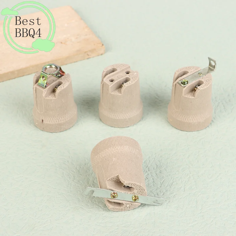 (BBQ4)1Pc Lamp Base E27 Vintage Ceramic Lamp Fittings Socket Lamp Base Holder Accessory Fixing Bracket Large Screw Cap 250V 4A