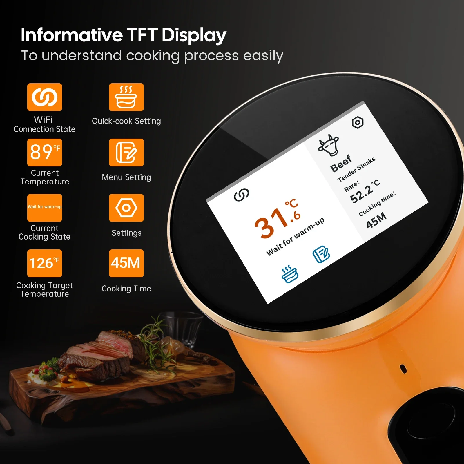 INKBIRD WiFi Sous Vide ISV-101W With Color Screen Rotary Control Smart Slow Cooker