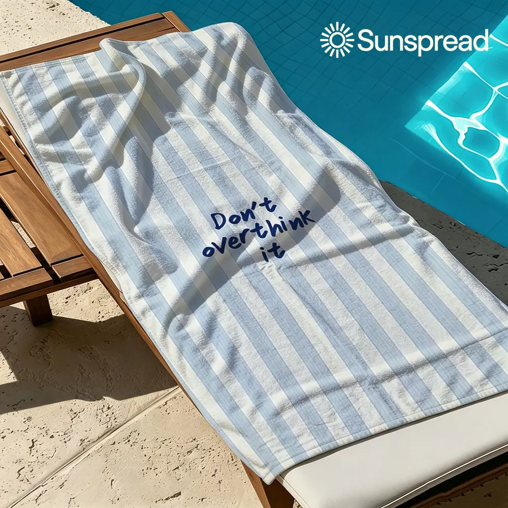 Serviette de bain à séchage rapide Coastal Stripes Mindfulness, en microfibre, légère, pour la natation, le camping, le yoga, la plage