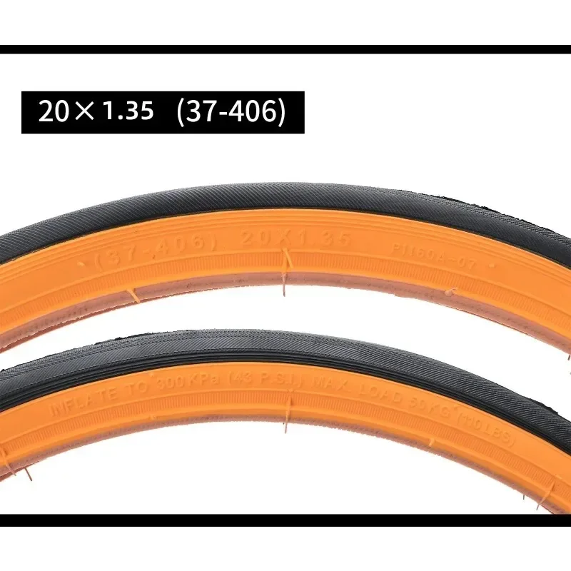 Folding Bicycle Tire Yellow Edge Tire 349 406 20 Inch 451 Rubber Retro Outer Tyre Bike Tubes Wheels Cycling Accessories Parts