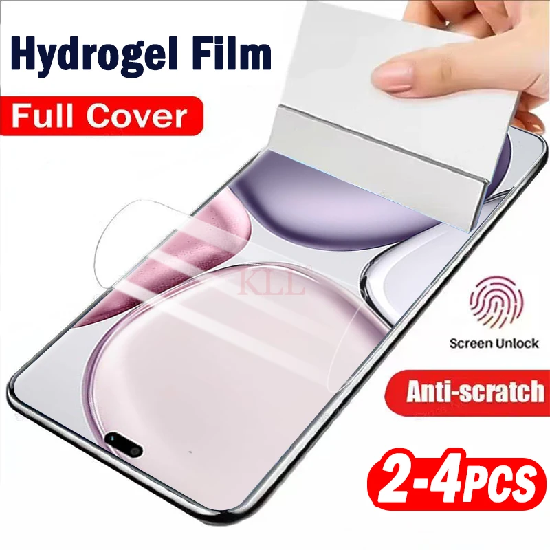 

2-4pcs Full Cover Silicone Hydrogel Film For Honor X9c X9b X9a X9d Screen Protector for Honor X60 Pro X50 GT Film not glass