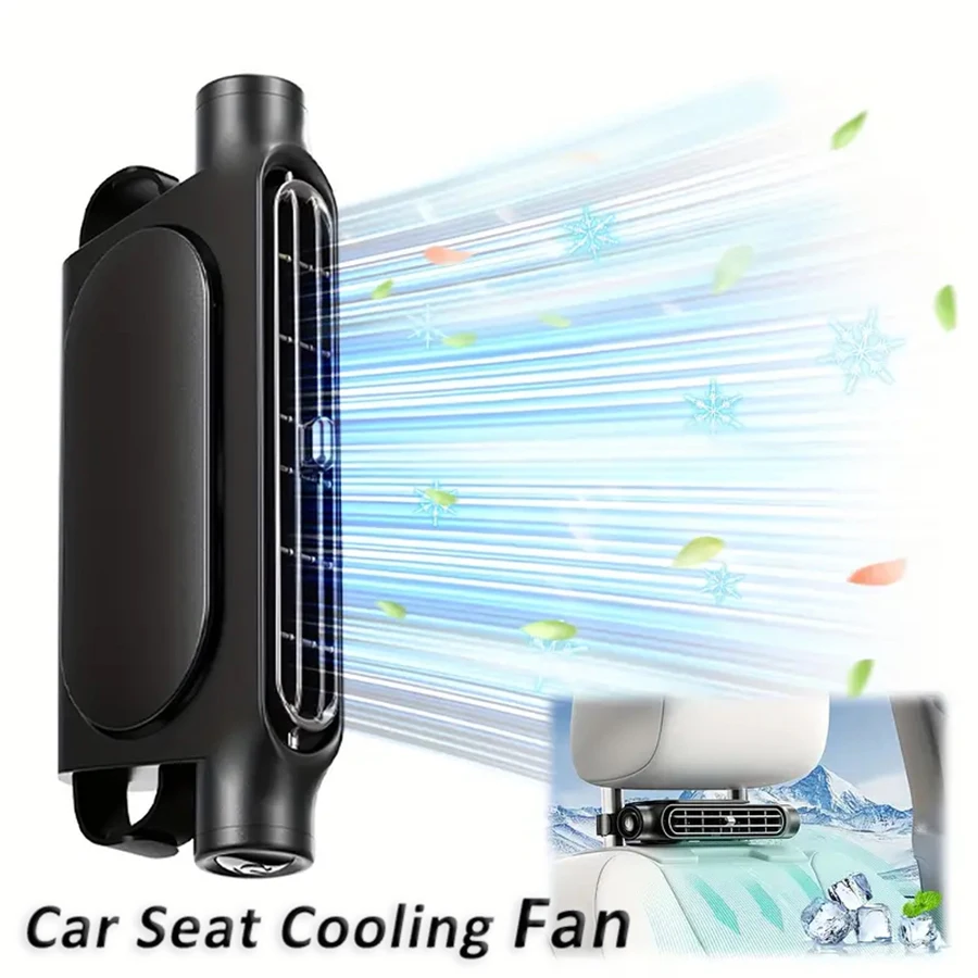 

2024 New Portable Car Seat Cooling Fan USB Car Fan Cooler Mini Air Conditioner with 3 Wind Speeds Built-in Twin Turbo Fans