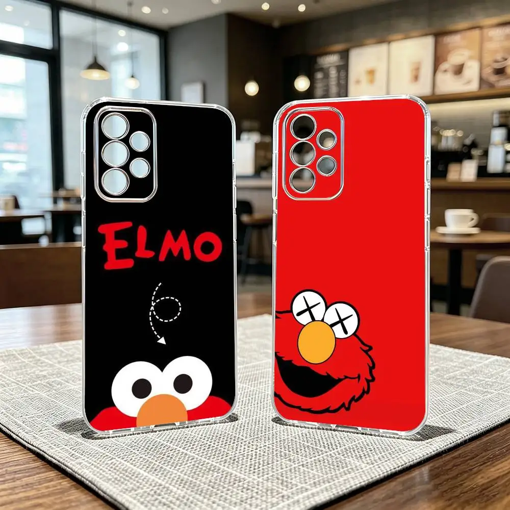 Cartoon S-Sesame Street-t Cookie Elmo Phone Case Transparent Silicone Soft For Samsung S25,S24,S21,S22,S23,S30,Ultra,S20,Plus,Fe