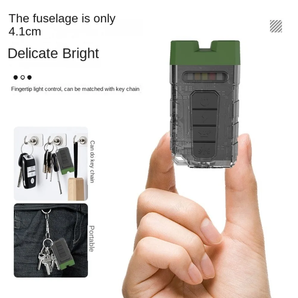 

Type-C Charging Keychain Flashlight Double Light Source Tail Magnet Torch Cap Clip Flashlight with Back Clip Lightweight