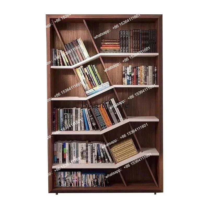 

Italian light luxury solid wood bookcase combination simple study, multi-layer bookshelf bookcase locker