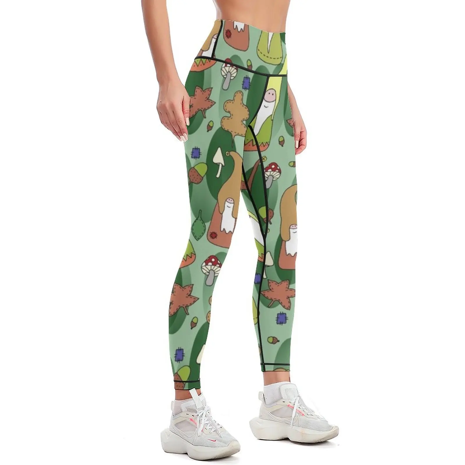 Woodland gnomes Leggings legging gym for physical sport legging Fitness woman Womens Leggings