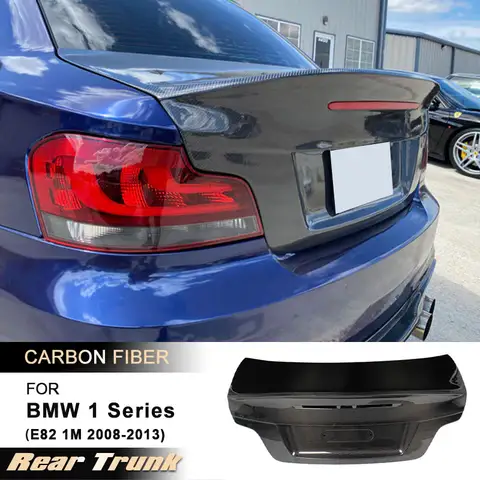 BMW 1 시리즈 E82 1M 2008-2013 교체 용 레이싱 후면 트렁크 커버 부츠 뚜껑 바디 키트 탄소 섬유 용 자동차 뒷 트렁크 부츠 커버