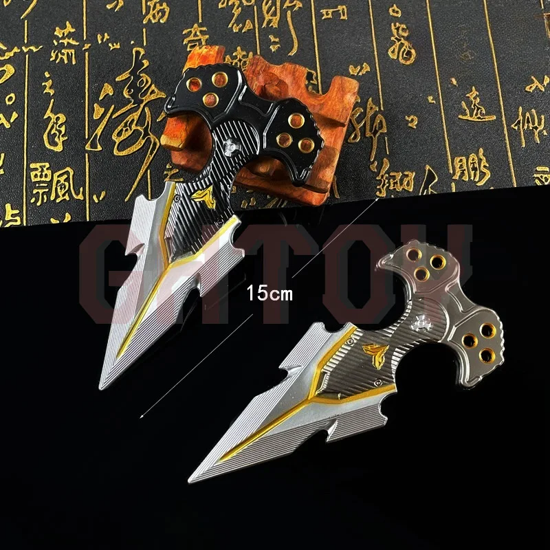 

15cm/5.91in Arena Breakout Game Peripherals Cold Teeth Knife Metal Weapon Equipment Models Ornaments Props Graffiti Sharp Blades