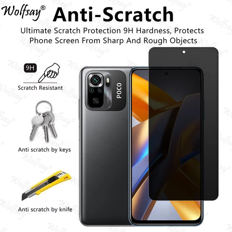 Anti-Spy Tempered Glass For Xiaomi Poco M5S Privacy Screen Protector For Poco M5S Full Cover Glass For Poco M5S Glass 6.43 inch