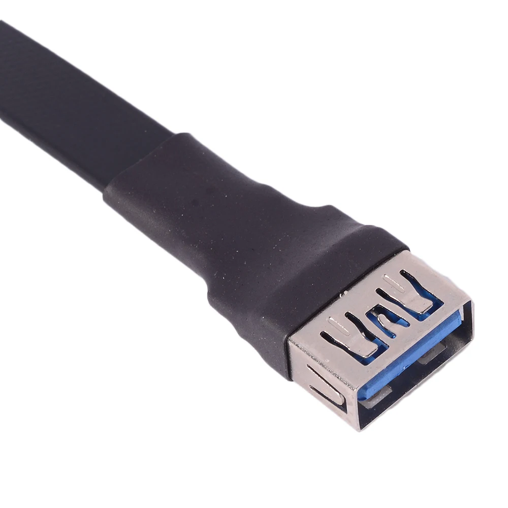 ADT USB 2.0 Built-in Hi-Speed 13Pin Type-A To Micro-B Male To Male Double Angled Hard Drive GPS USB Power Flat Extension Cable