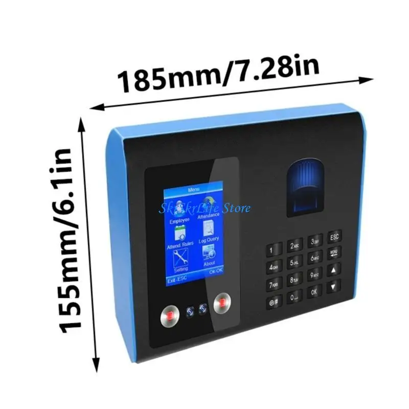 E65E タイムレコーダーレコーダー顔生体指紋パスワード従業員出席機 2.8 インチ画面迅速認識