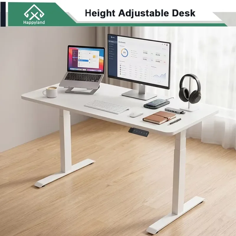 Electric Standing Desk Dual Motor Height Adjustable Sit Stand Workstation with Magnetic Cable Management Tray for Home Office