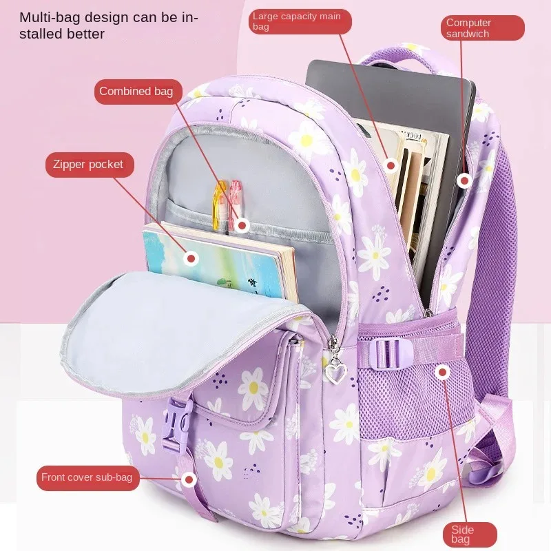 Aladdin Jasmine Princess Kids School Bag Cute Backpack for Girls Children Waterproof Backpacks Teenage Large Capacity Book Bag