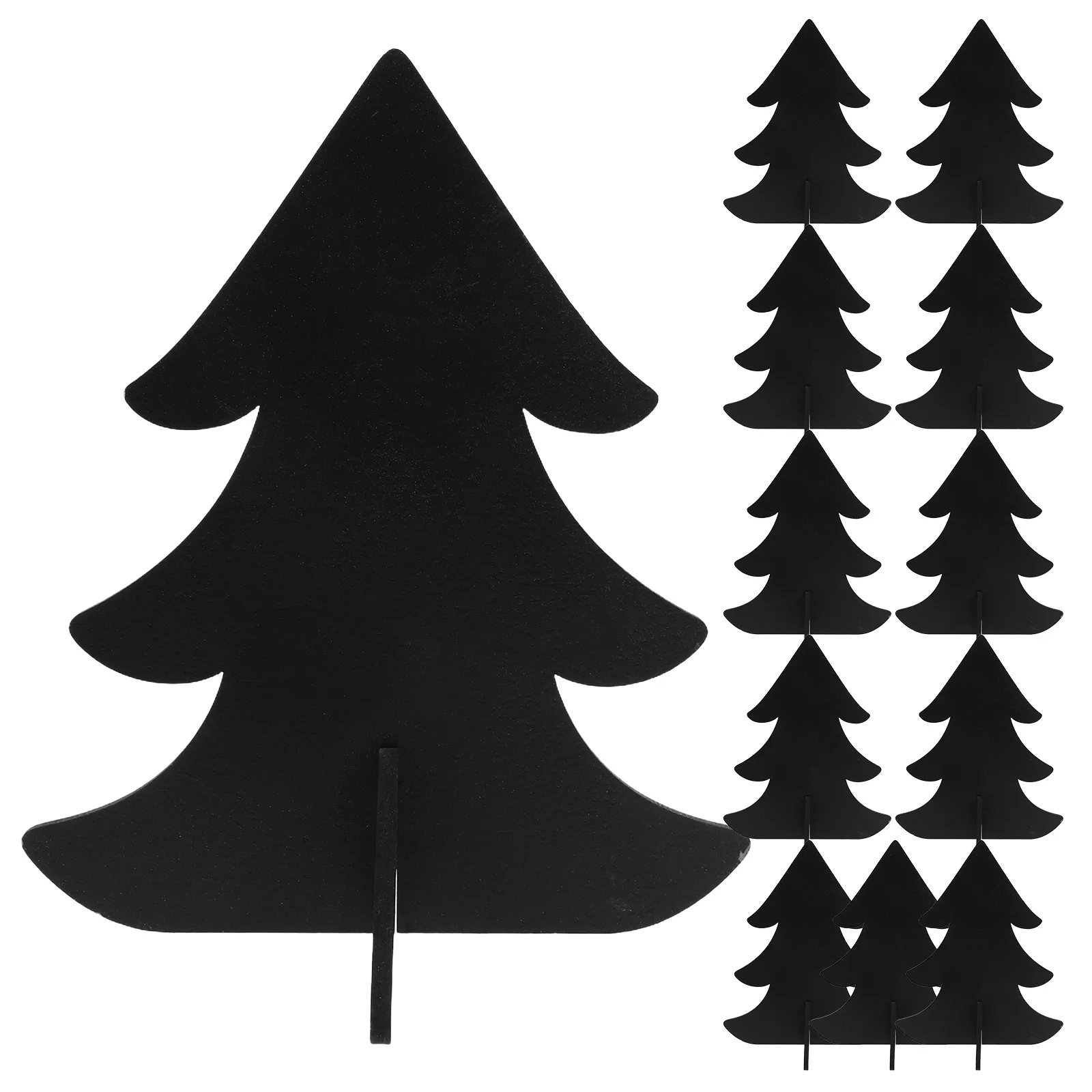 12Pcs Mini Chalkboard Signs Christmas Tree Small Blackboard Wood Tree Decoration Double Sided Erasable for Wedding Table Numbers