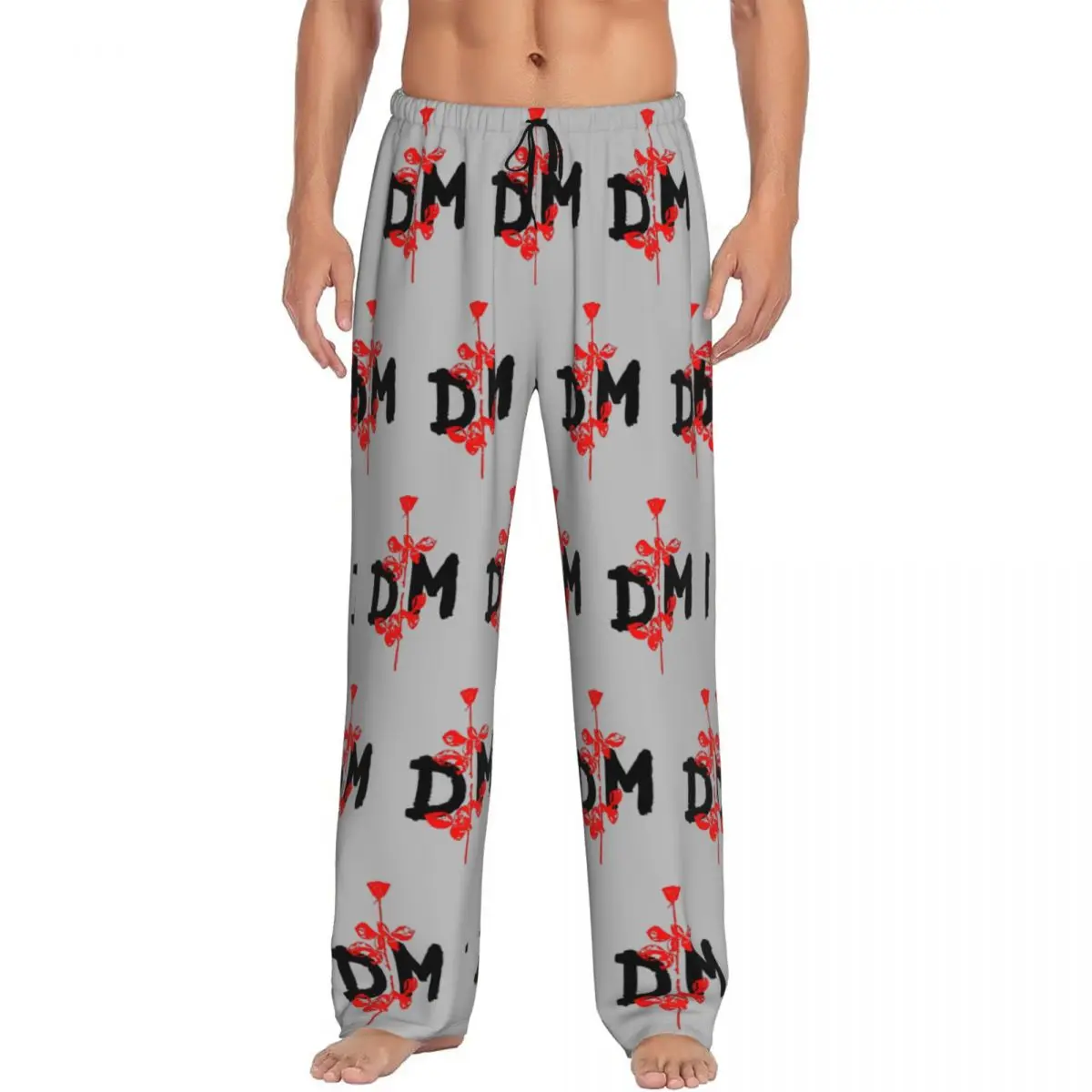 

Мужские пижамные штаны Custom Depeche Mode с эластичным поясом, в стиле рок-группы, для сна и отдыха, с карманами