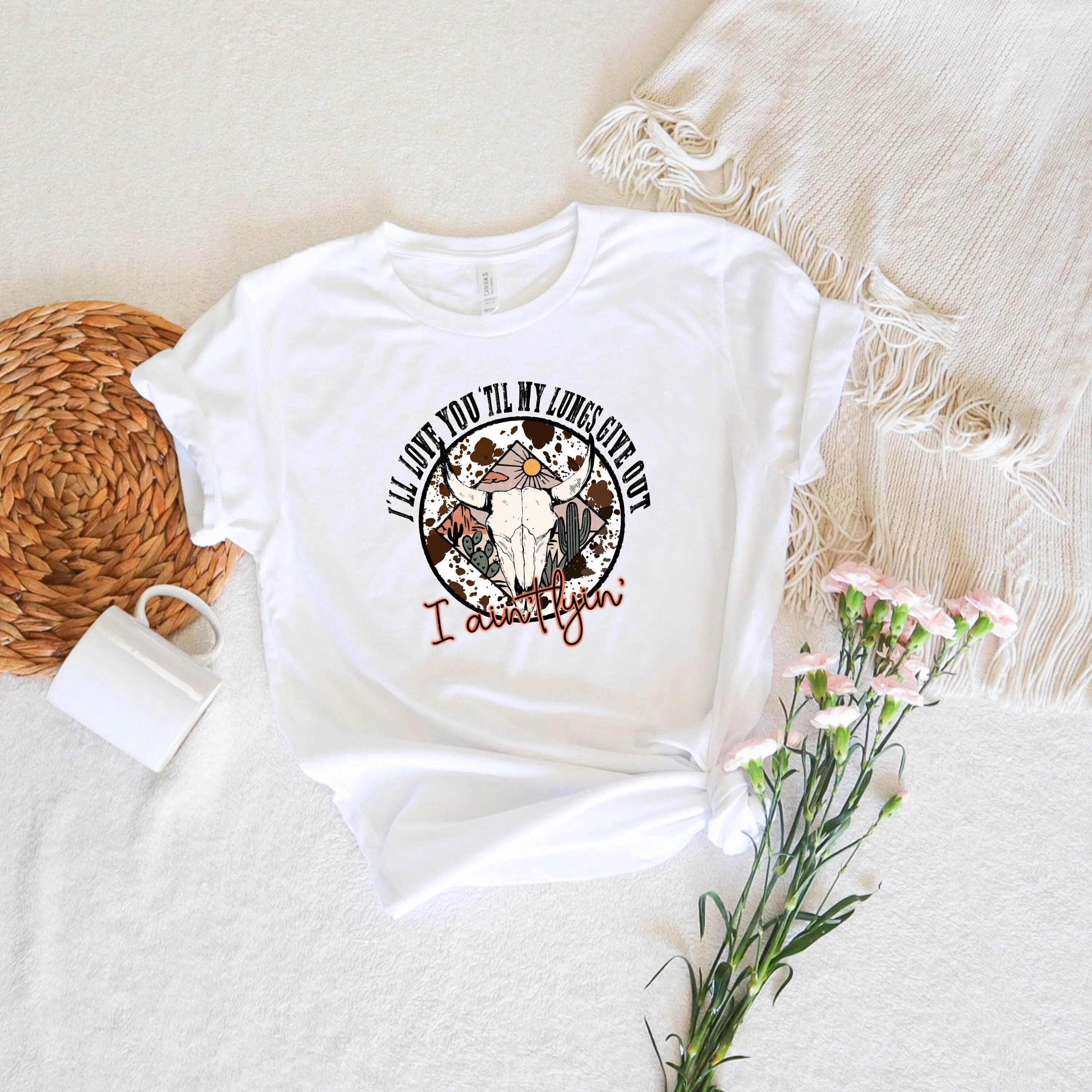 I Love You Till My Lungs Give OuT T Shirt Western Country Music Ain Lyin Wild West Cowgirl