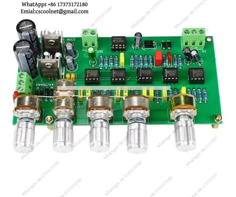 Subwoofer Preamplifier Filter Board TL072 Tone Low Pass AWCS Dynamic Equalization 5.1 Amplifier Single-ended Output Audio Device