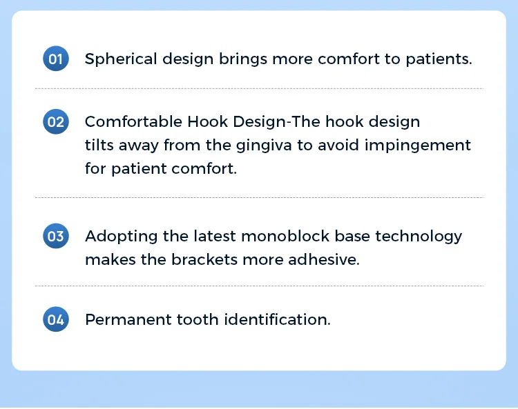 20 Sets AZDENT Dental Orthodontische Kieferorthopädische Kugelröhren für den 1. Molaren Zahn MIM Monoblock Bonding Nicht konvertierbar Roth MBT 0.022 – Detail 3