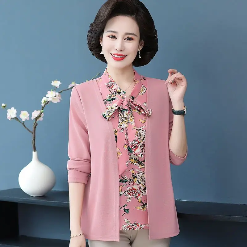 

Женская нижняя рубашка, футболка, широкий женский модный вязаный топ из двух частей с длинными рукавами